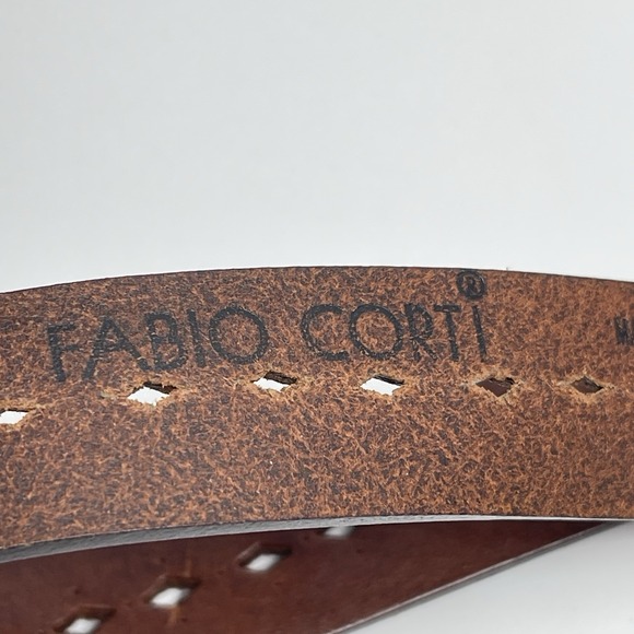 Fabio Corti Women's L Belt Genuine Leather Brown Made in Italy - Picture 5 of 8